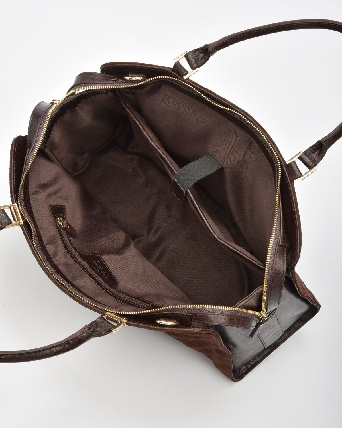 Kew Suede & Leather Business Bag - Chocolate