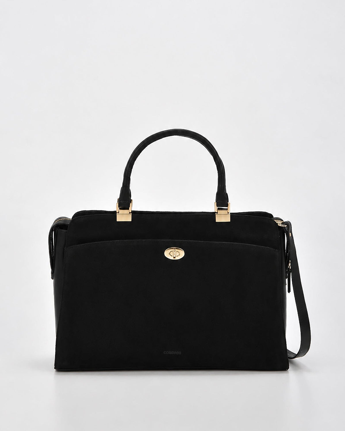 Kew Suede & Leather Business Bag - Black