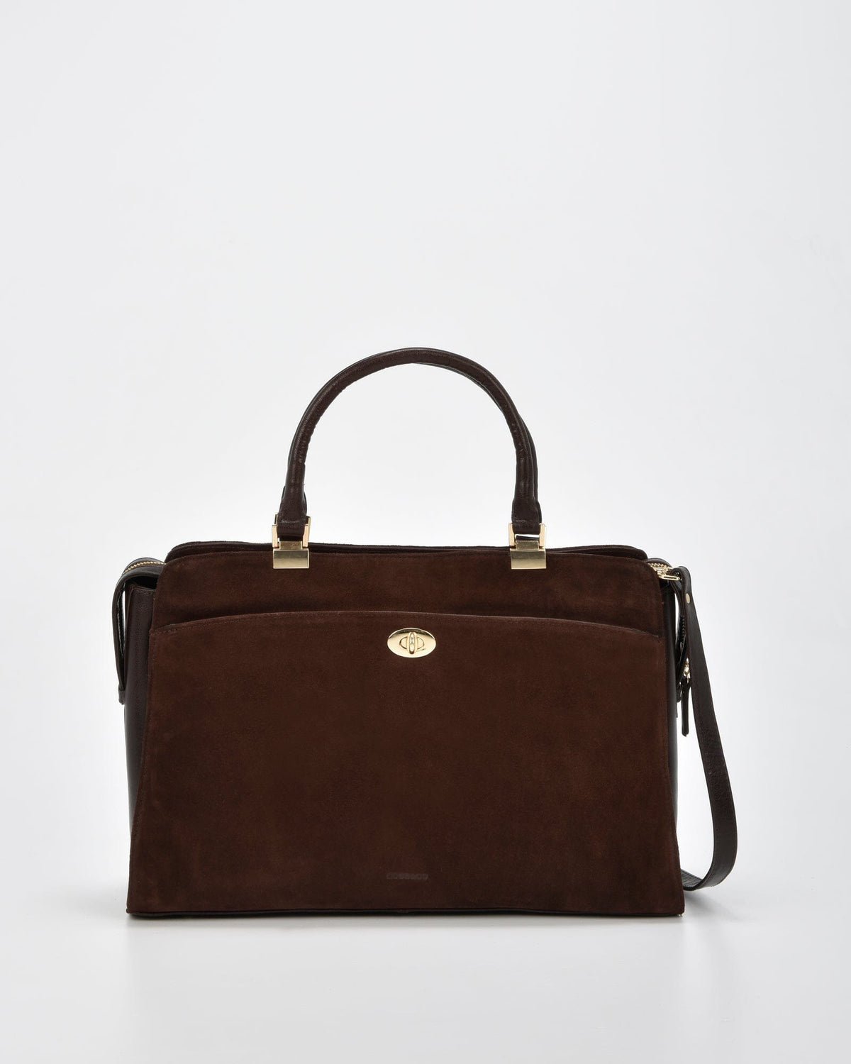 Kew Suede & Leather Business Bag - Chocolate