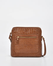 Kingsley Croc Leather RFID Crossbody Bag
