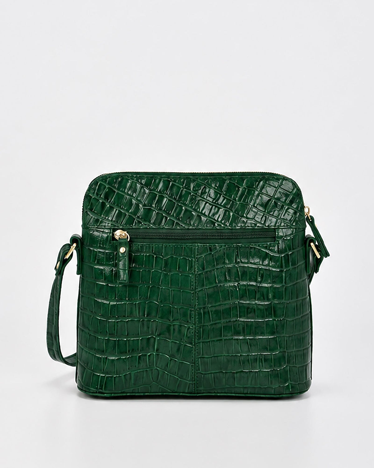 Kingsley Croc Leather RFID Crossbody Bag - Green