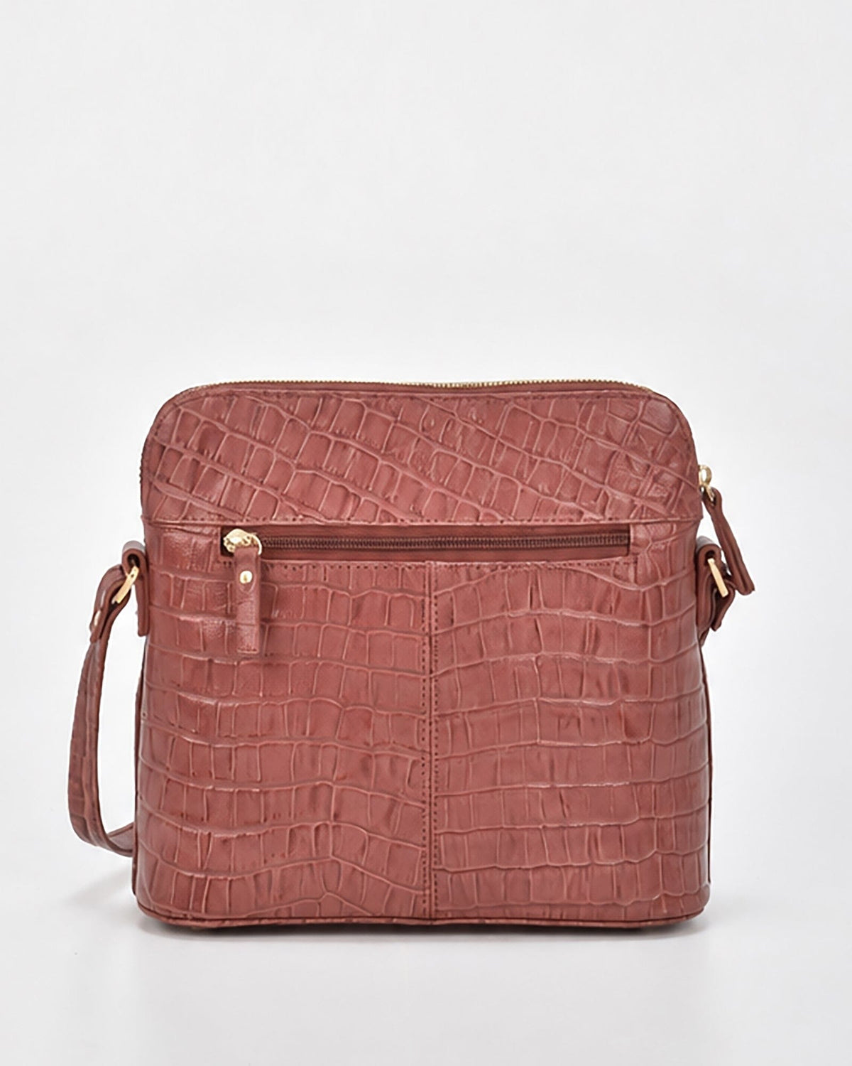 Kingsley Croc Leather RFID Crossbody Bag - Pink