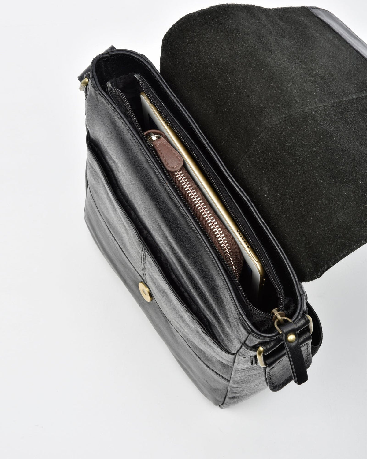 Kooyong JR. RIFD Leather Satchel - Black