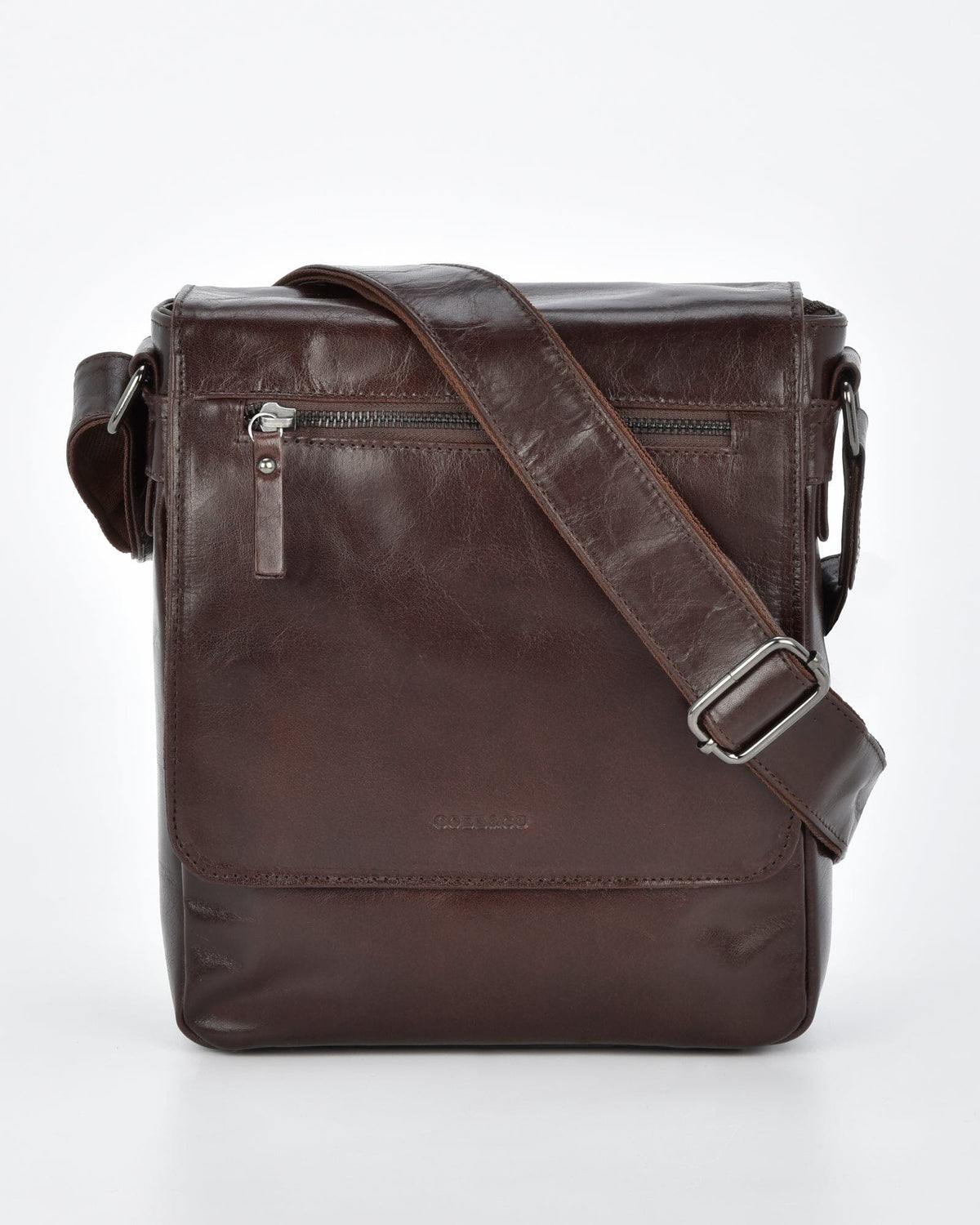 Kooyong JR. RIFD Leather Satchel - Chocolate