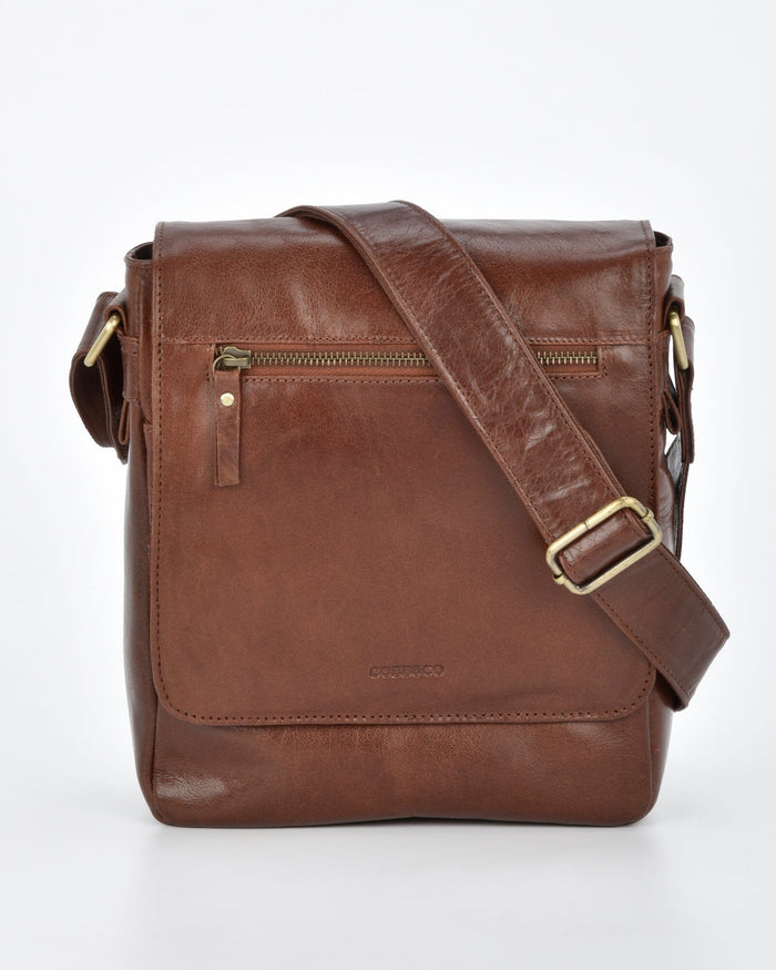 Kooyong JR. RIFD Leather Satchel - Cognac
