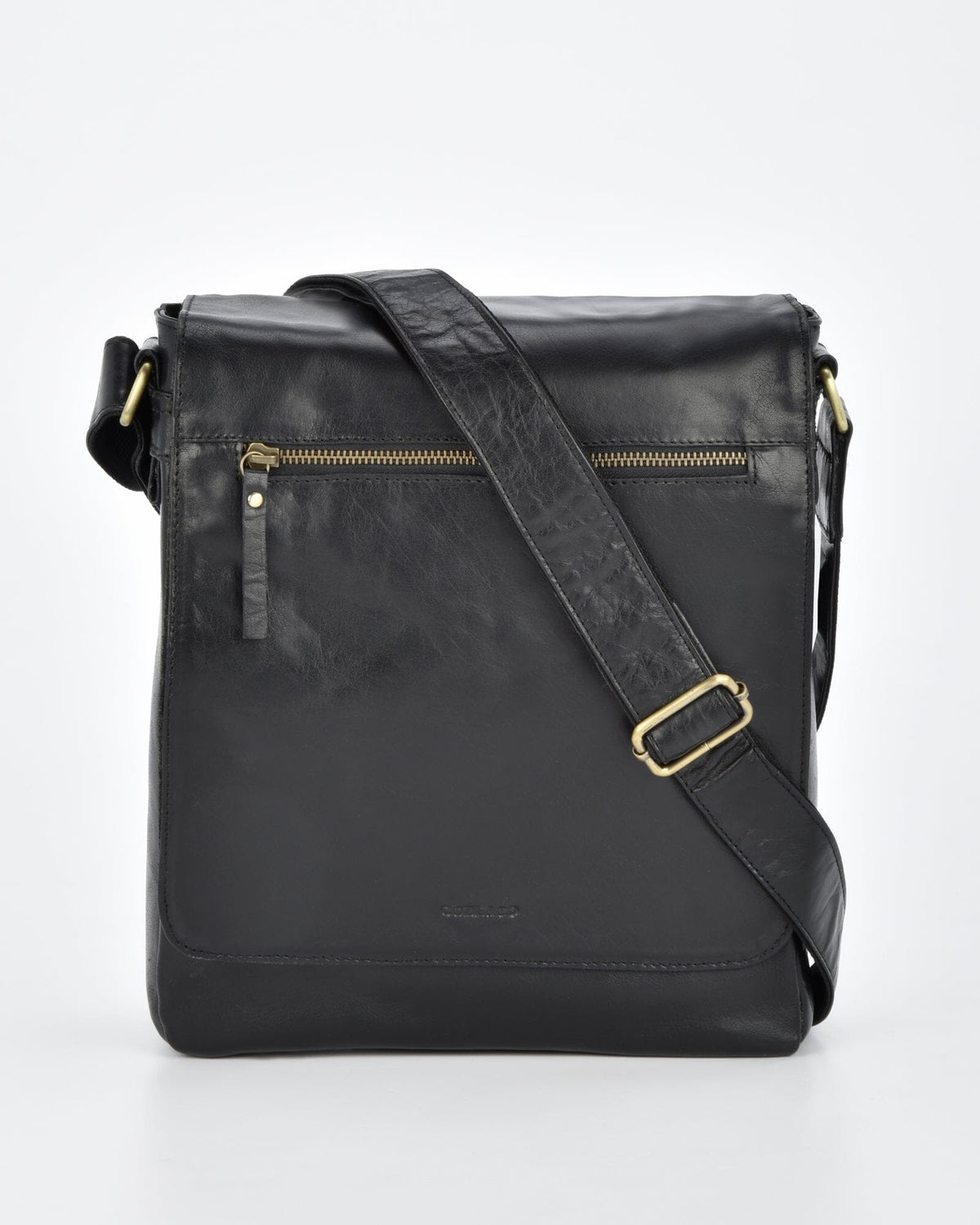 Kooyong RFID Leather Satchel (Large) - Black