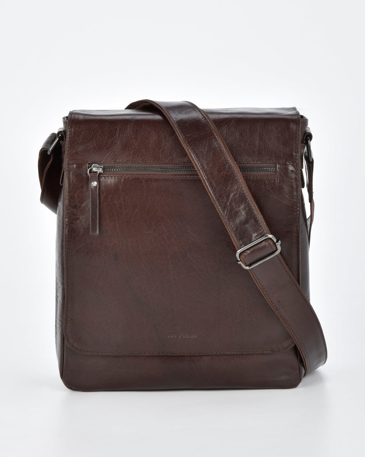 Kooyong RFID Leather Satchel (Large) - Chocolate