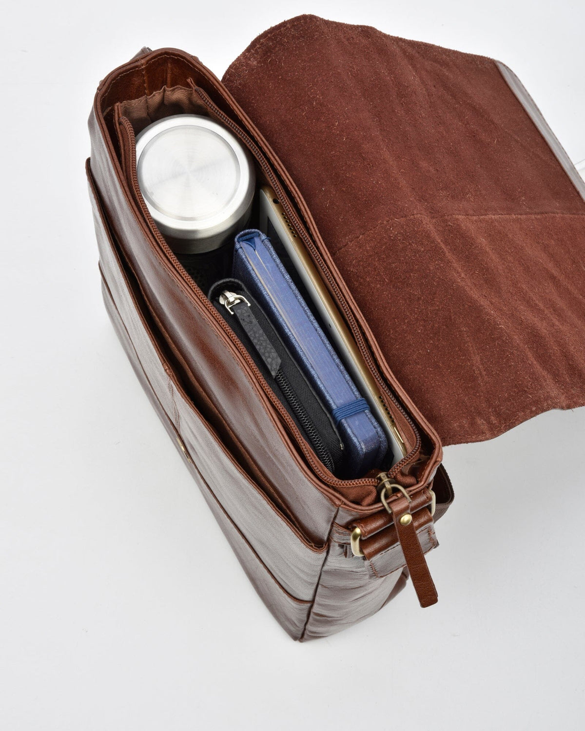 Kooyong RFID Leather Satchel (Large) - Cognac