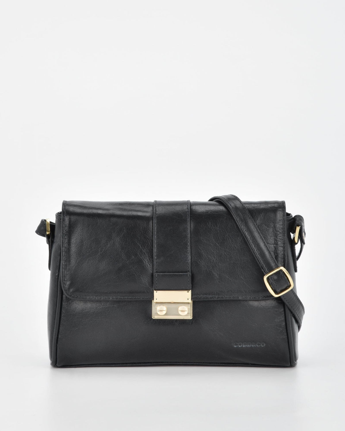 Kotara Classic Leather Crossbody Bag - Black