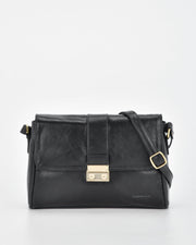 Kotara Classic Leather Crossbody Bag - Black