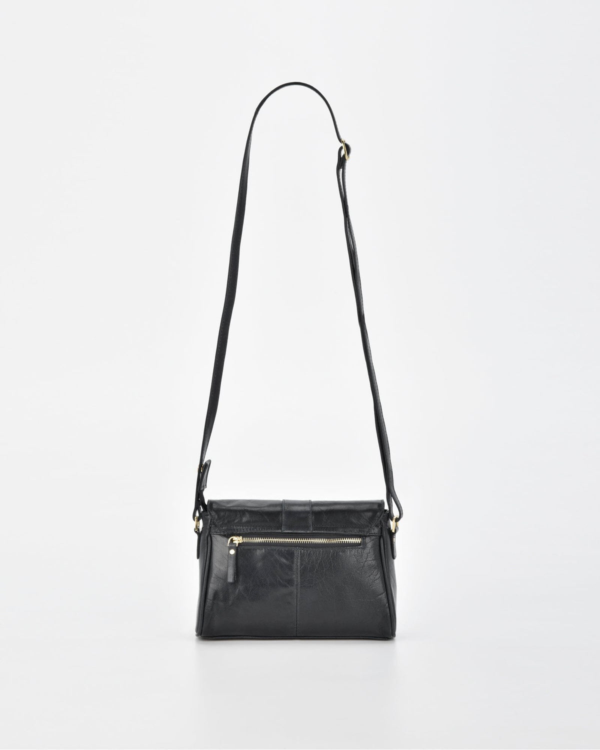 Kotara Classic Leather Crossbody Bag - Black