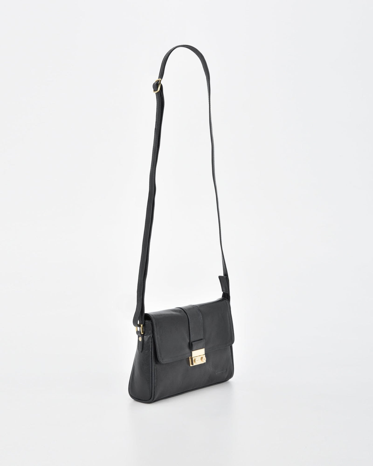 Kotara Classic Leather Crossbody Bag - Black