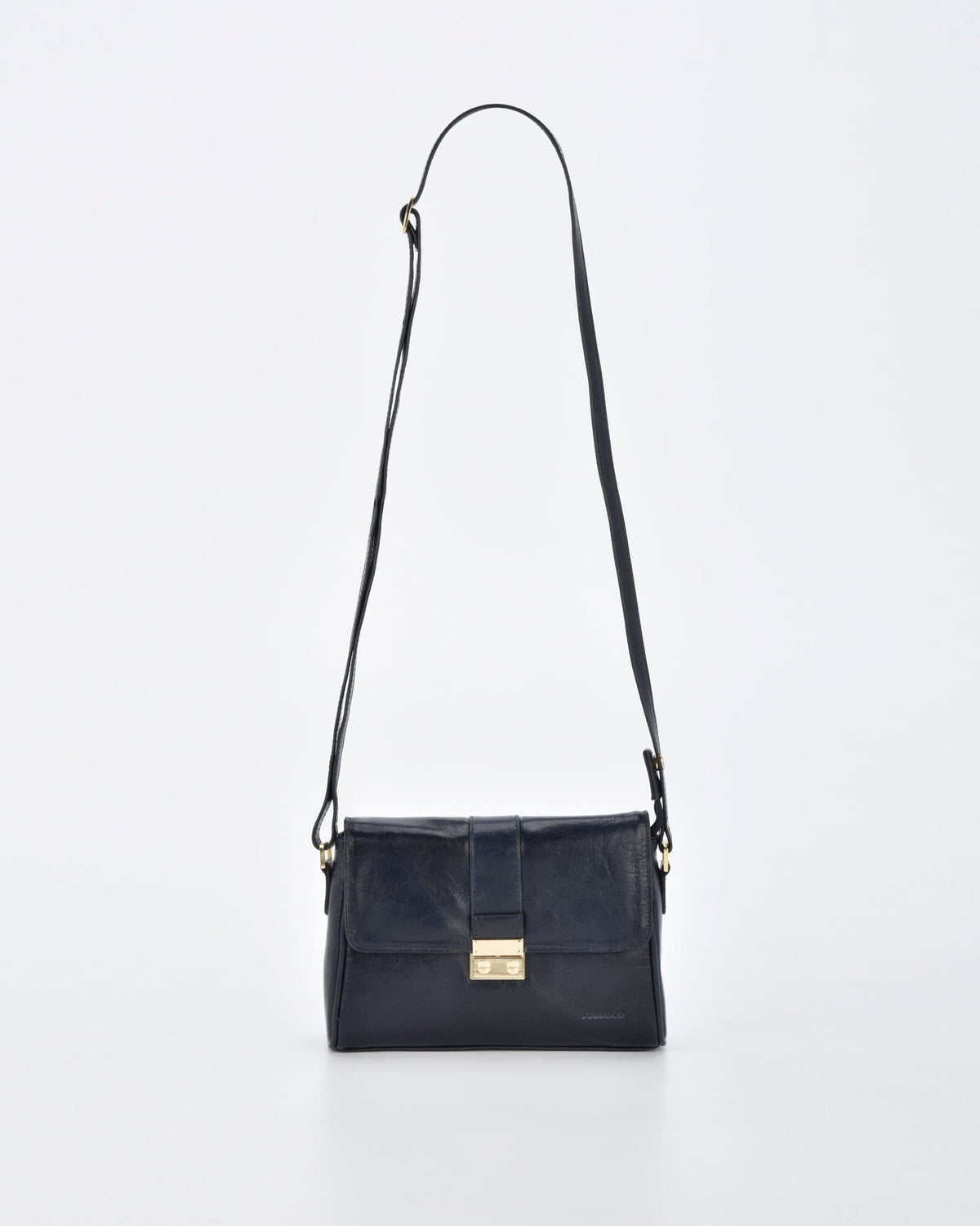Kotara Classic Leather Crossbody Bag - Navy