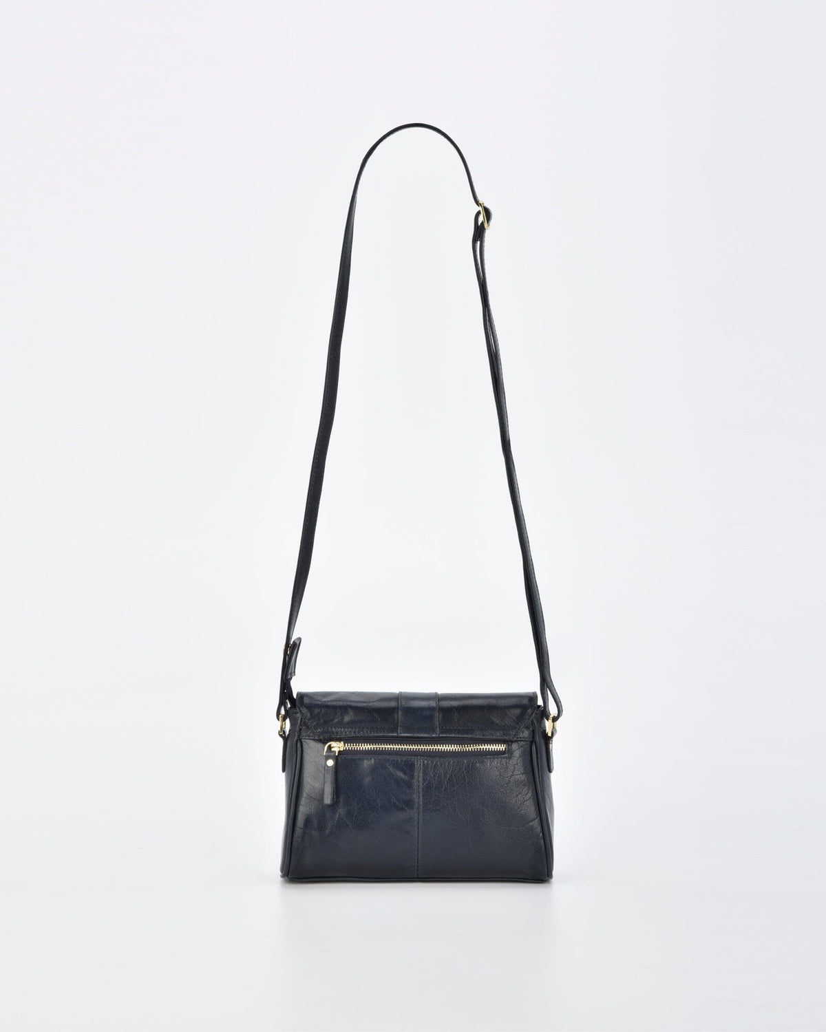 Kotara Classic Leather Crossbody Bag - Navy