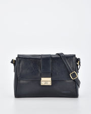 Kotara Classic Leather Crossbody Bag - Navy