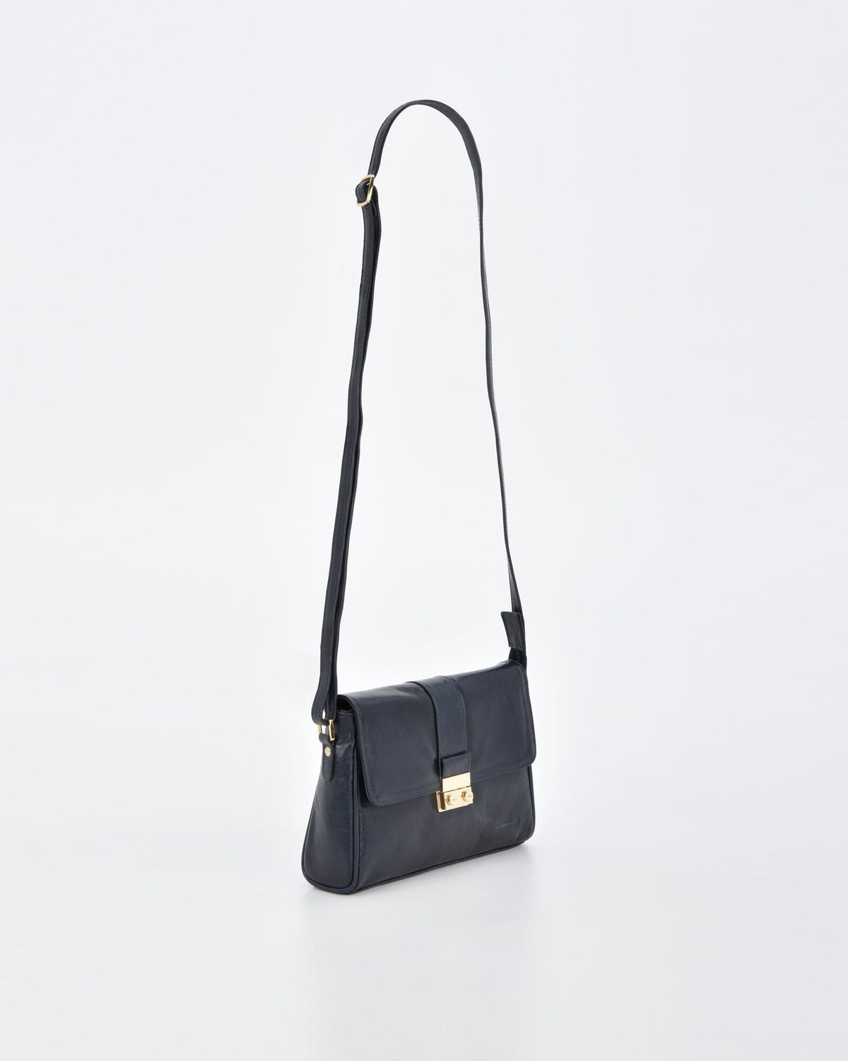 Kotara Classic Leather Crossbody Bag - Navy