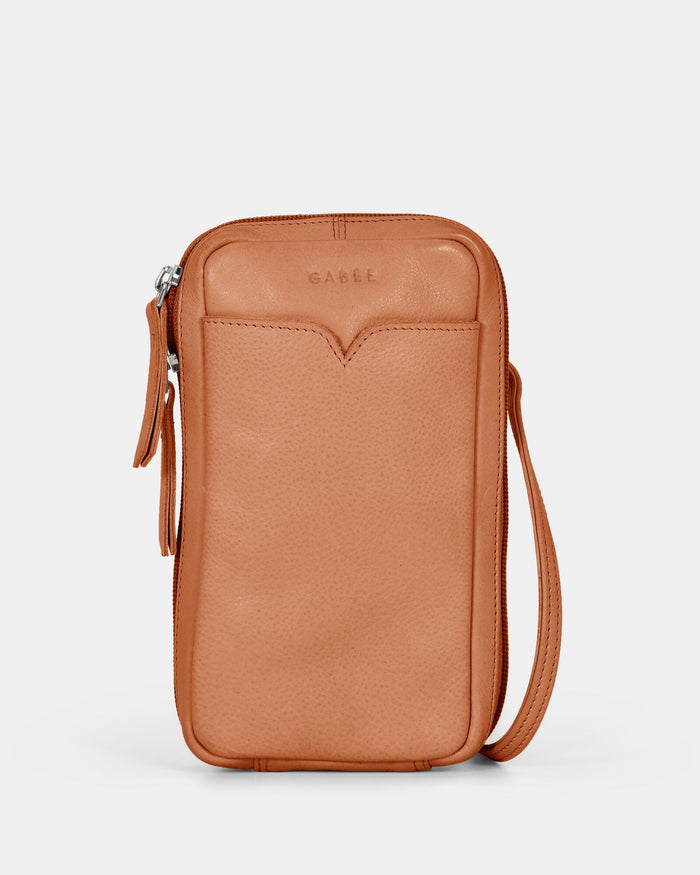 Kyra Leather Compact Carryall Bag - Tan