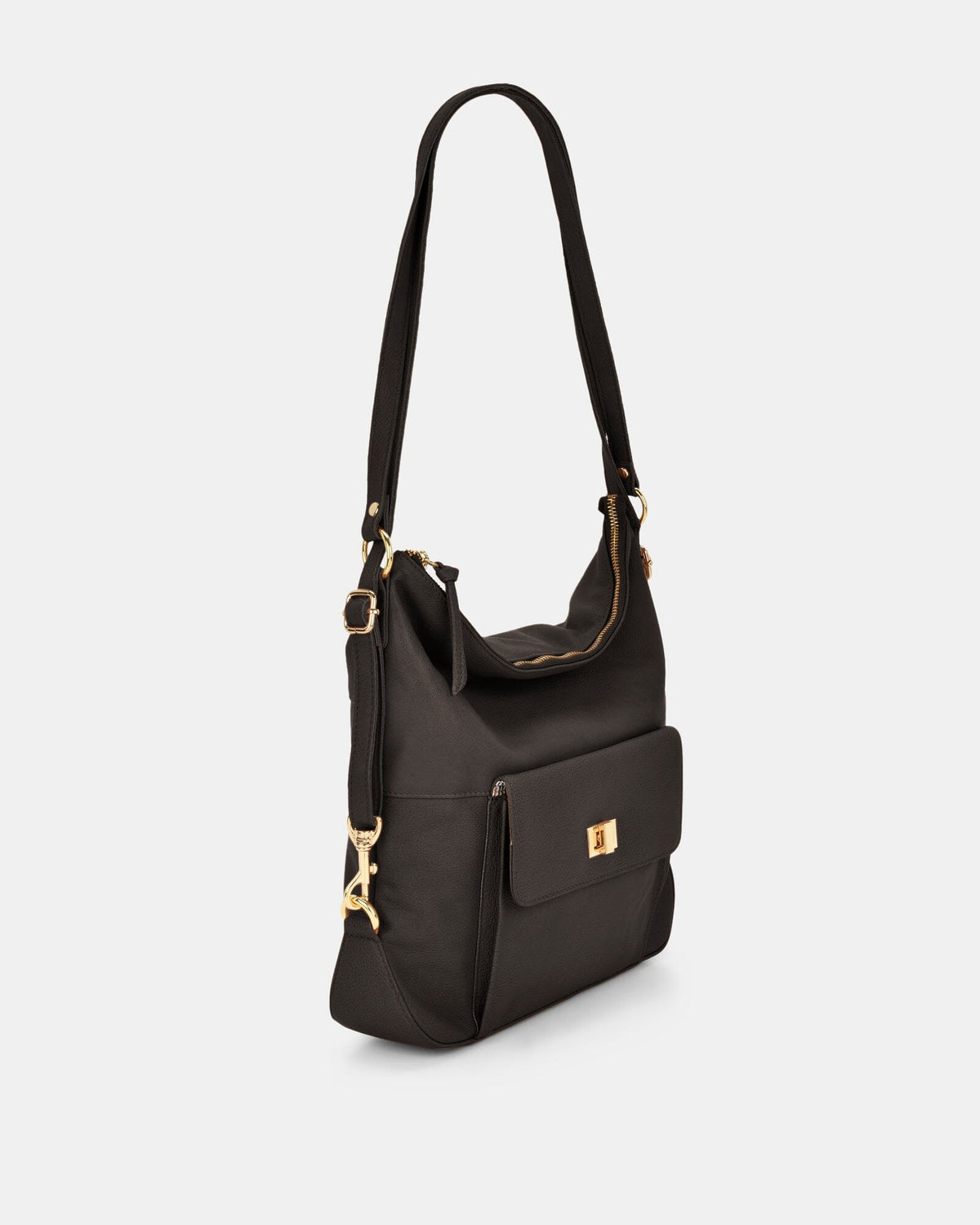 Lacey Leather 2-in-1 Convertible Handbag Backpack - Black