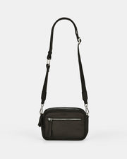 Lara Leather Crossbody Bag - Black