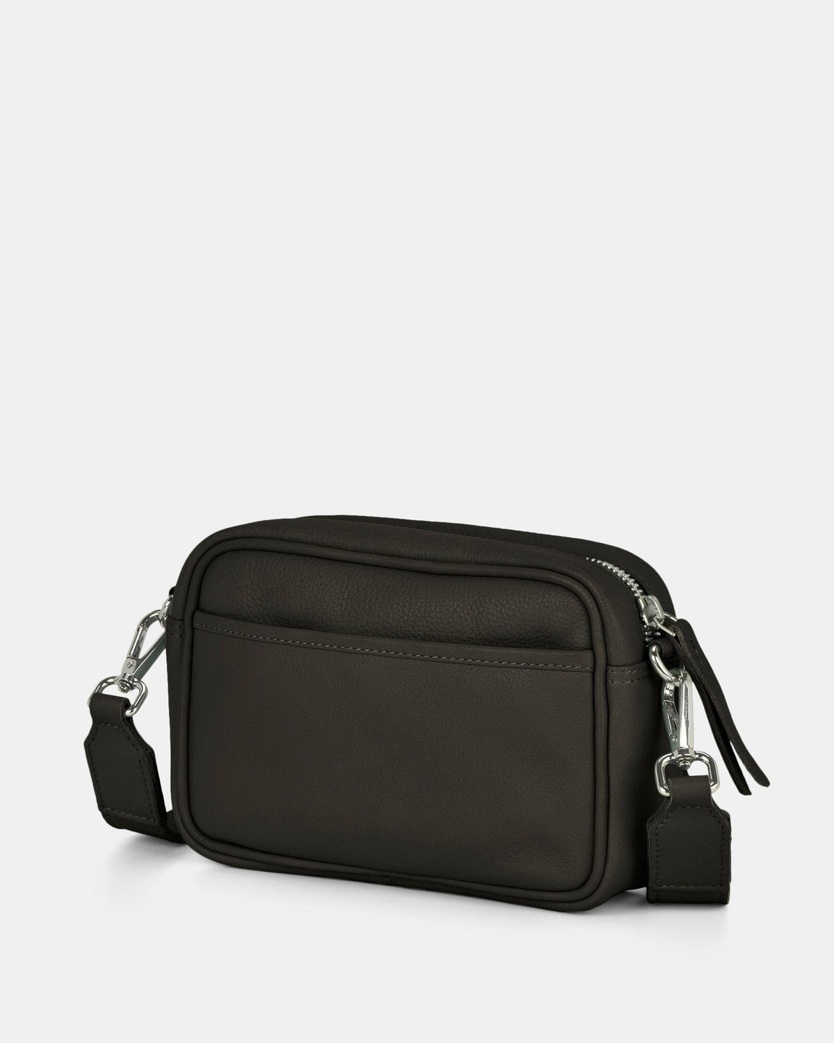 Lara Leather Crossbody Bag - Black