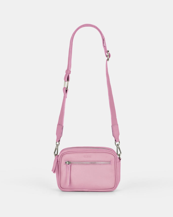Lara Leather Crossbody Bag - Pink