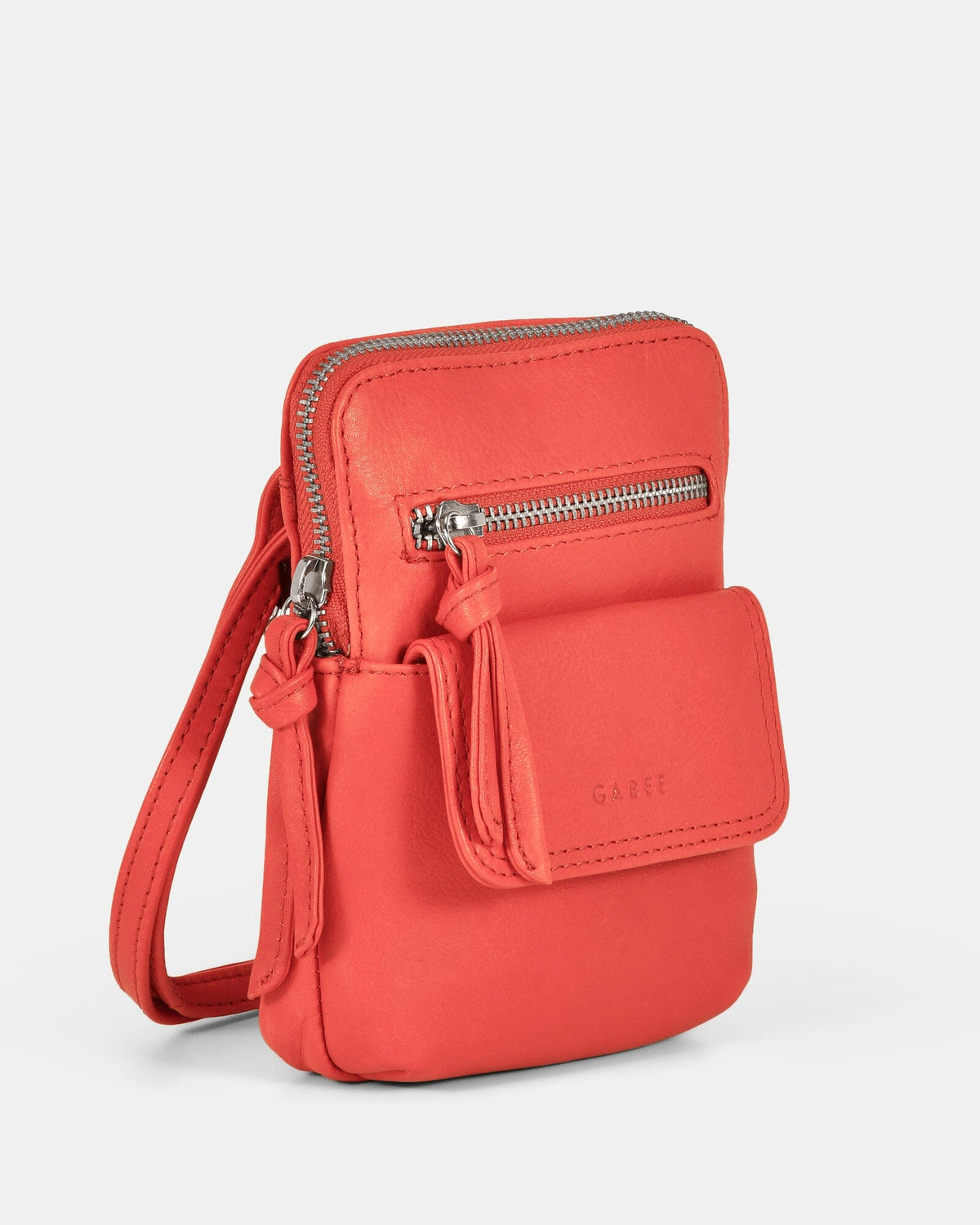 Lauren Leather Mini Crossbody - Coral