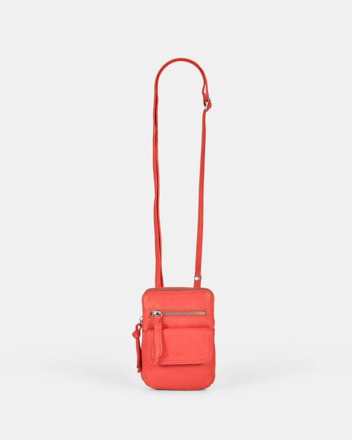Lauren Leather Mini Crossbody - Coral