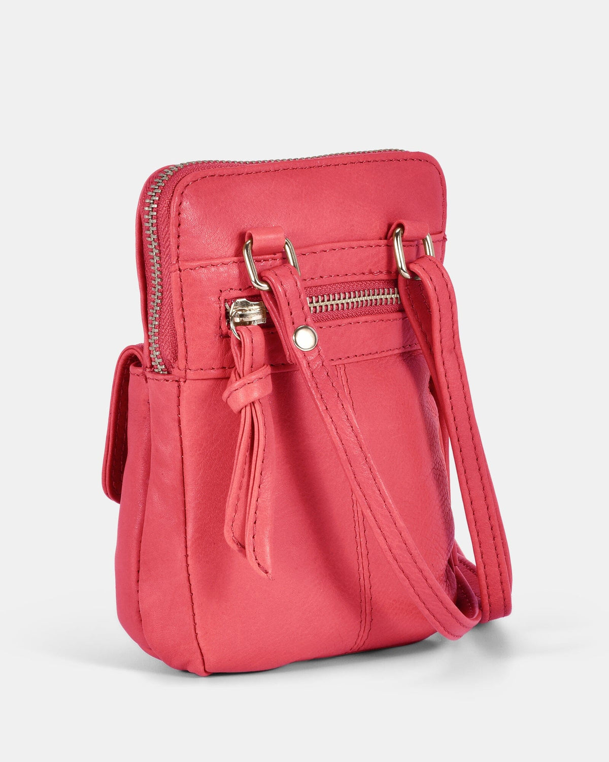 Lauren Leather Mini Crossbody - Fuchsia