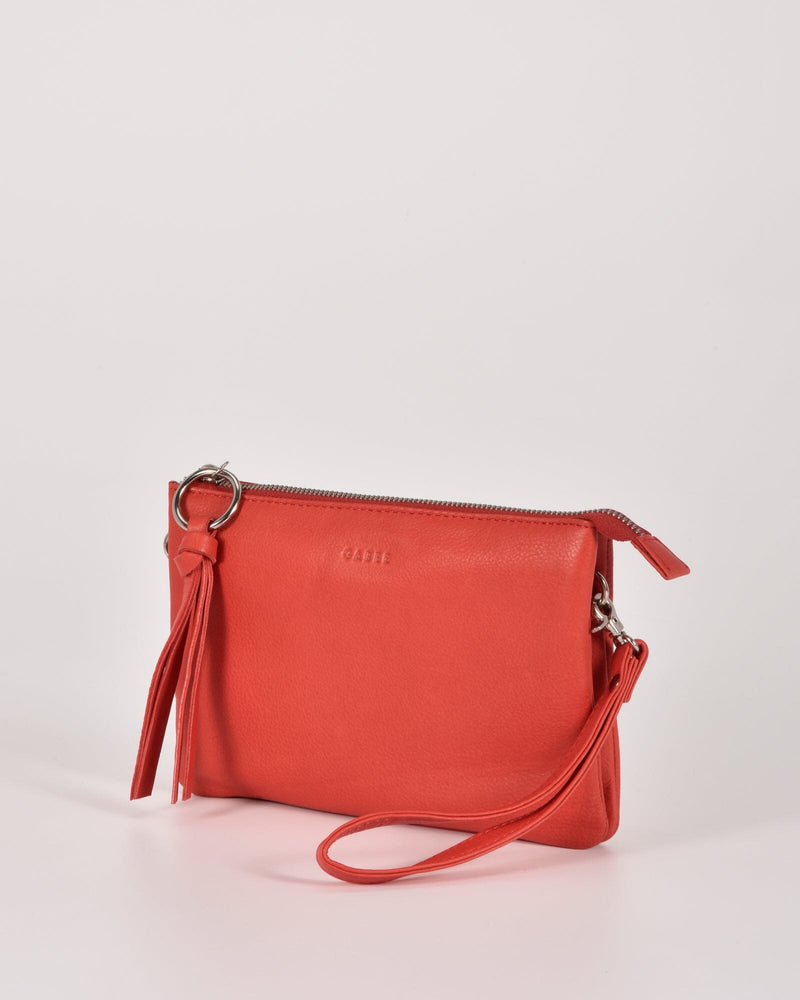 Lily Double Zip Compartment Soft Leather Crossbody Bag