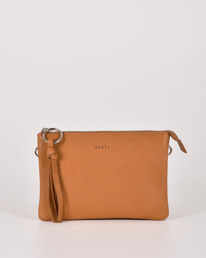 Lily Double Zip Compartment Soft Leather Crossbody Bag