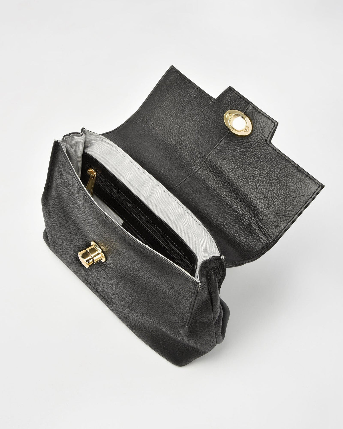 Lindfield Washed Leather Crossbody Bag - Black