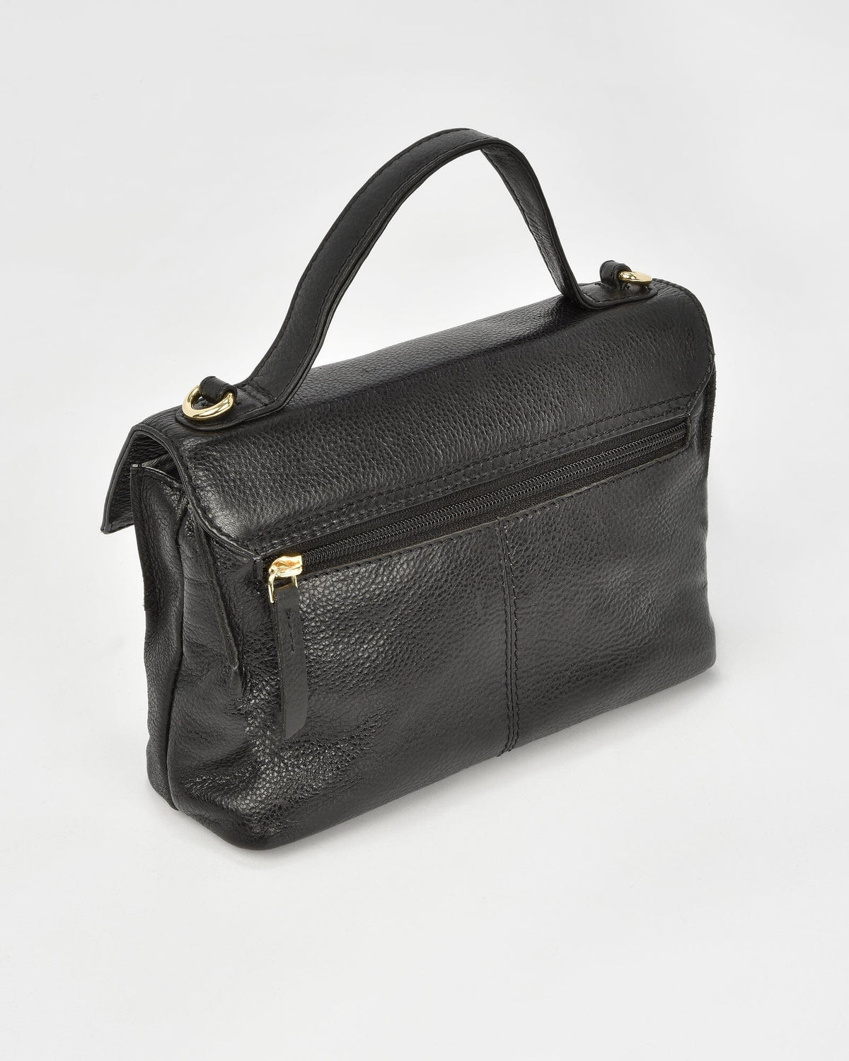 Lindfield Washed Leather Crossbody Bag - Black