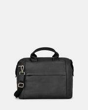 Lucy Leather 2-in-1 Convertible Handbag Backpack - Black