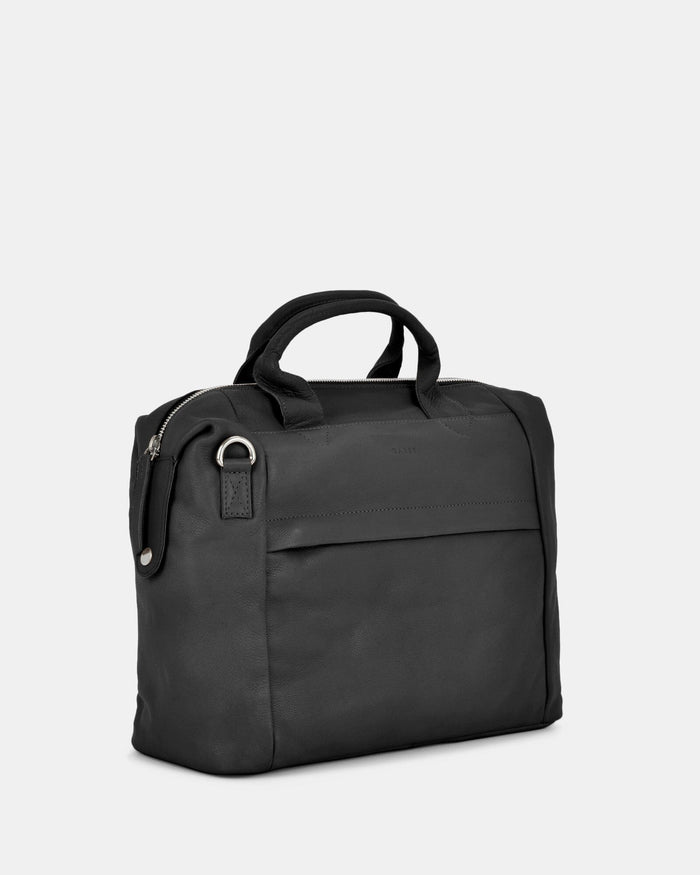 Lucy Leather 2-in-1 Convertible Handbag Backpack - Black