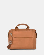 Lucy Leather 2-in-1 Convertible Handbag Backpack - Tan