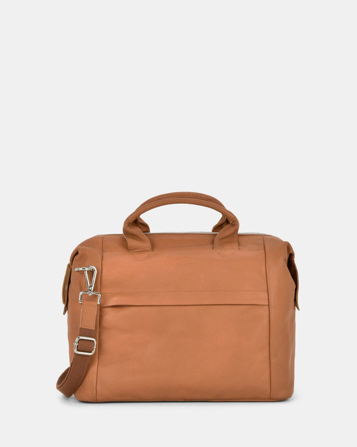Lucy Leather 2-in-1 Convertible Handbag Backpack - Tan
