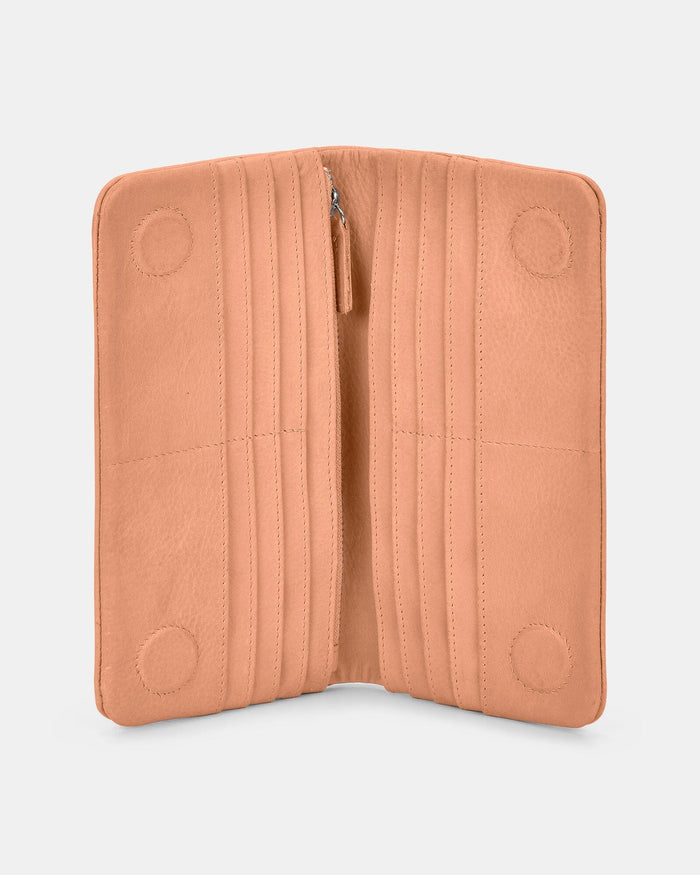 Luna RFID Leather Ladies Wallet - Camel