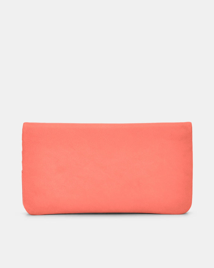 Luna RFID Leather Ladies Wallet - Coral