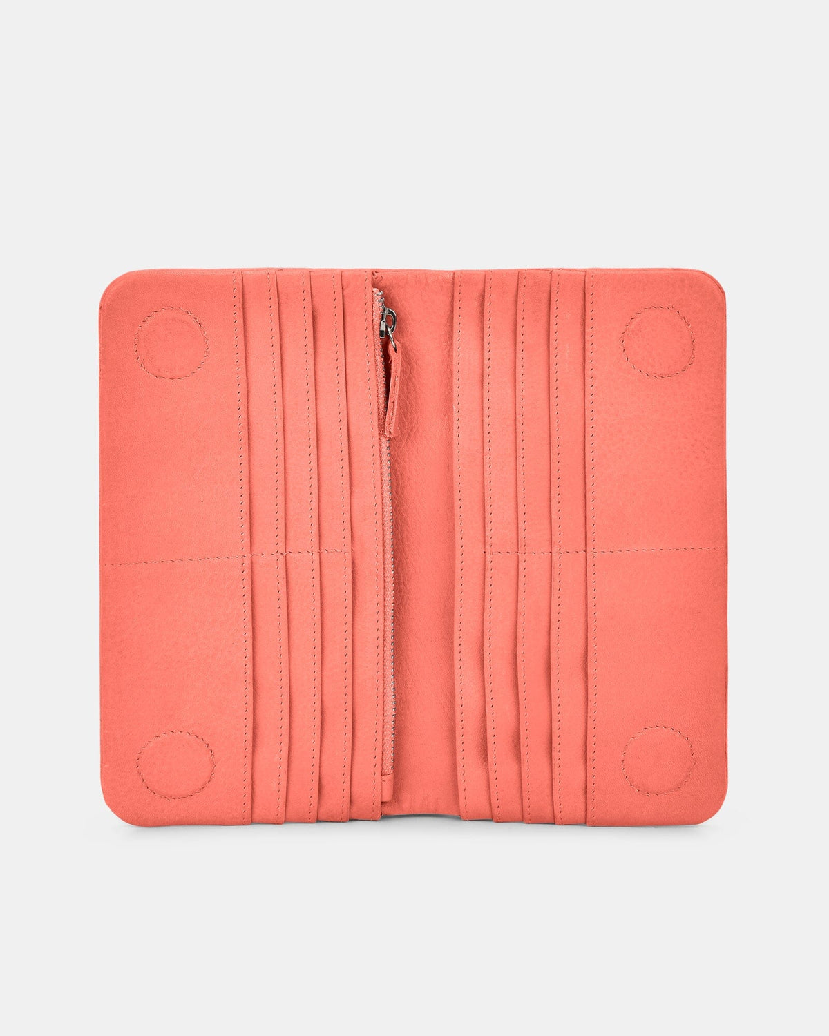Luna RFID Leather Ladies Wallet - Coral