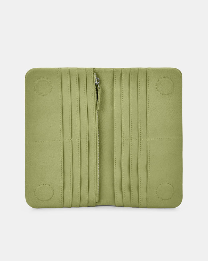 Luna RFID Leather Ladies Wallet - Pear