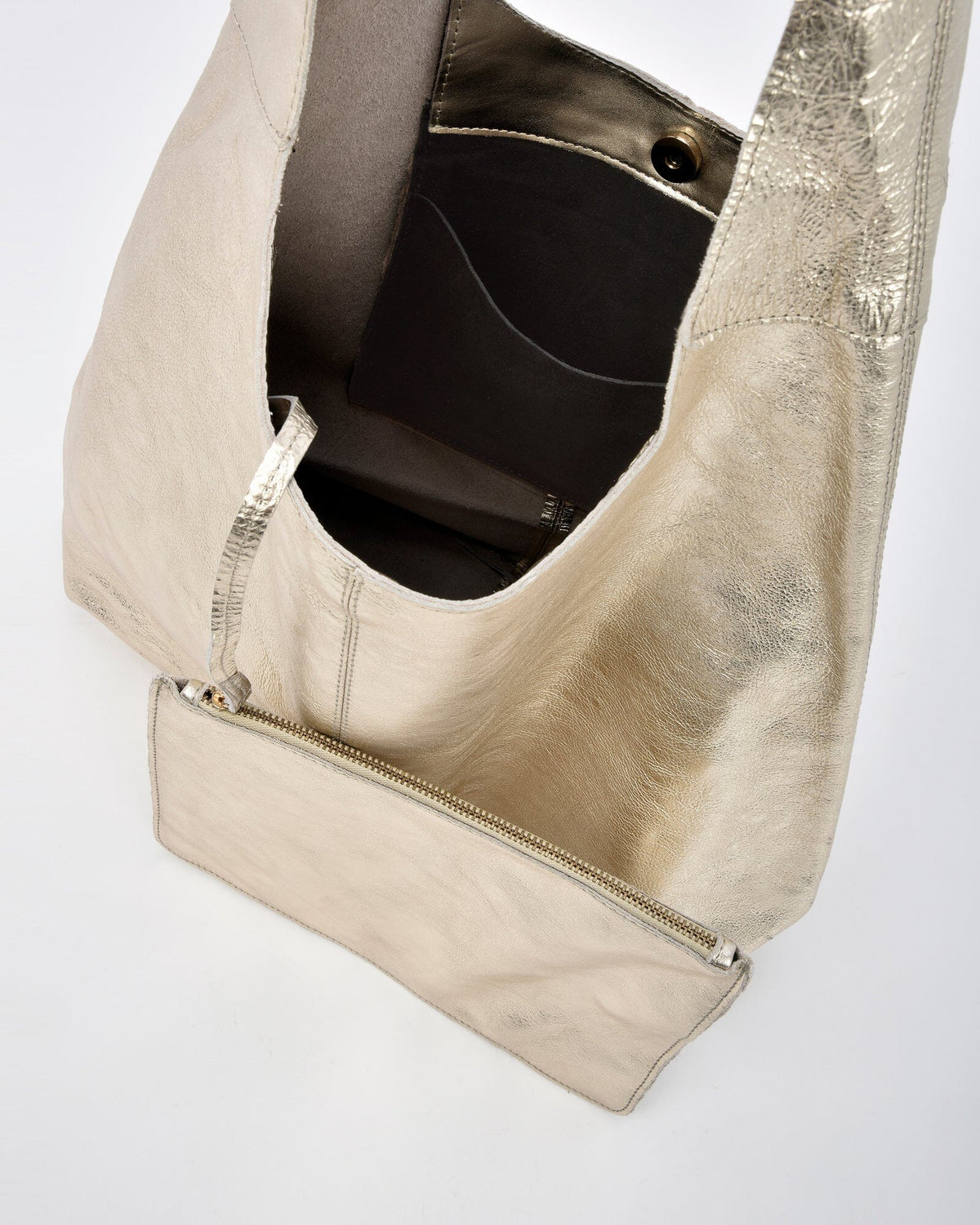 Lynx Metallic Hobo With Pouch