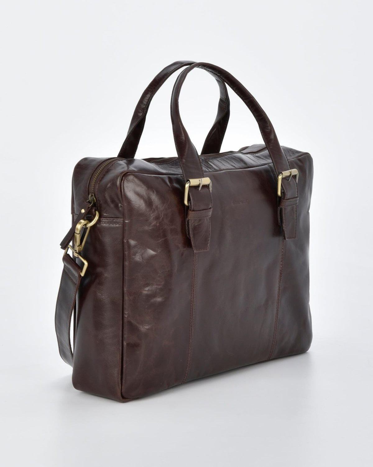 Malvern Leather Business Satchel - Chocolate