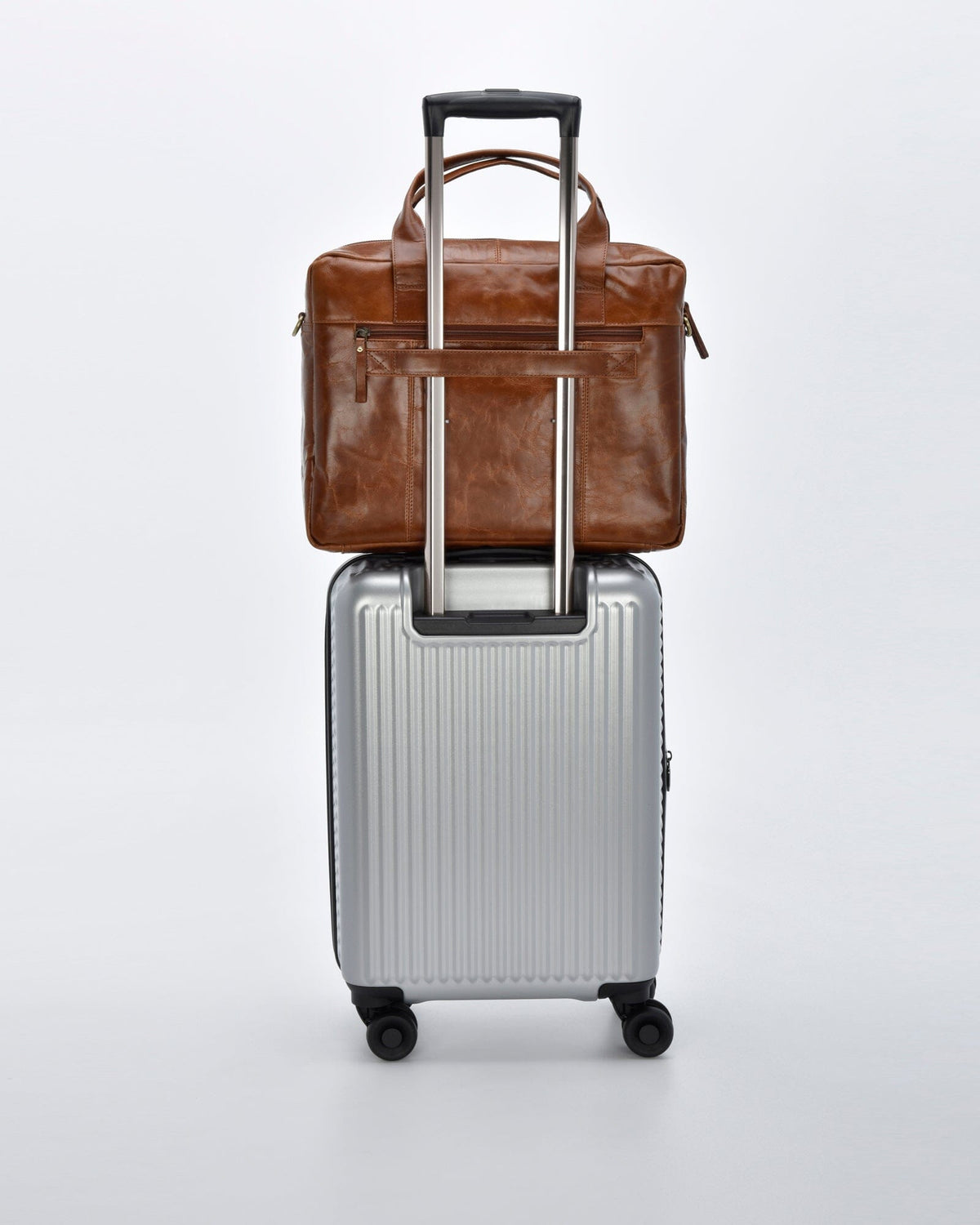 Malvern Leather Business Satchel - Cognac