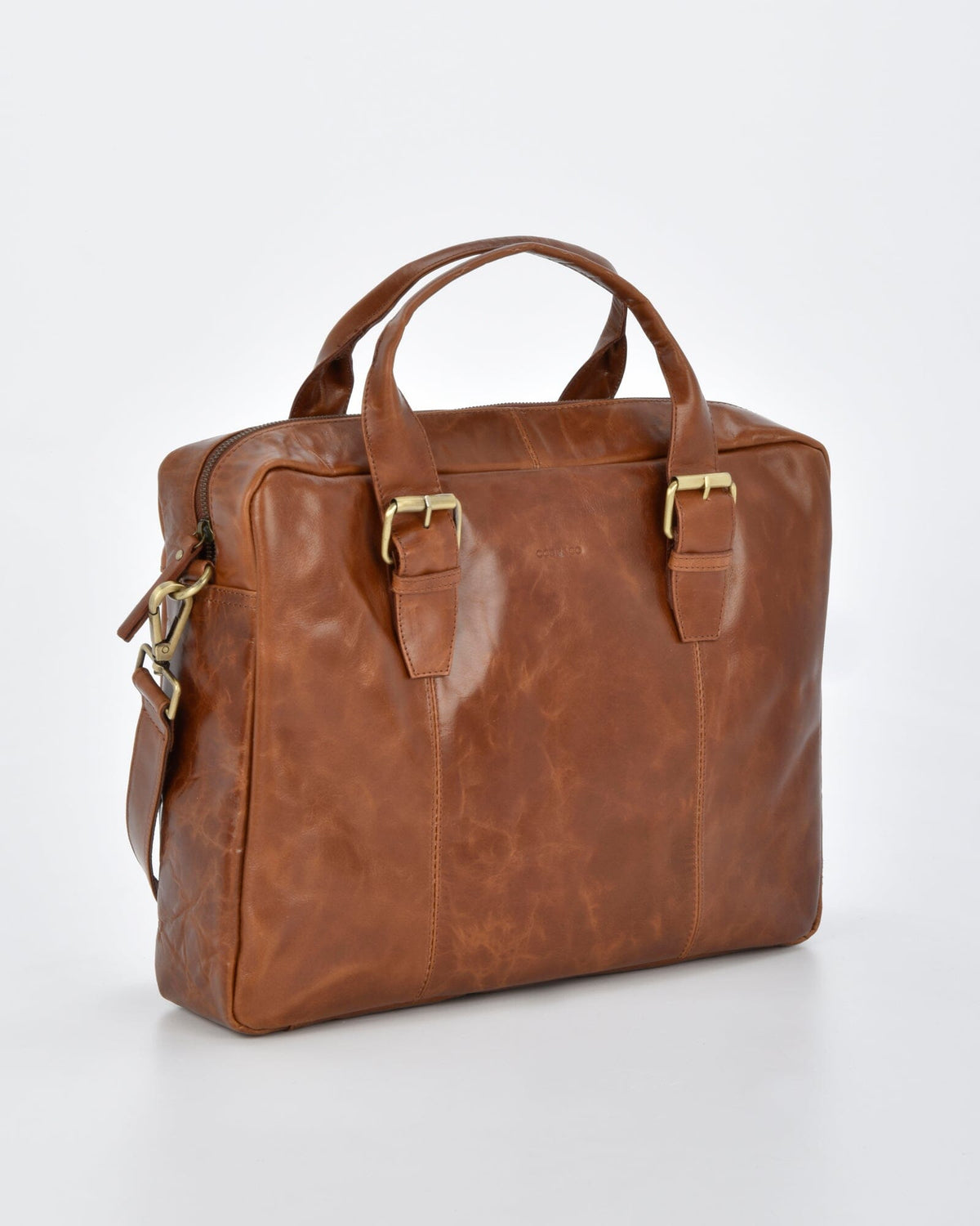 Malvern Leather Business Satchel - Cognac
