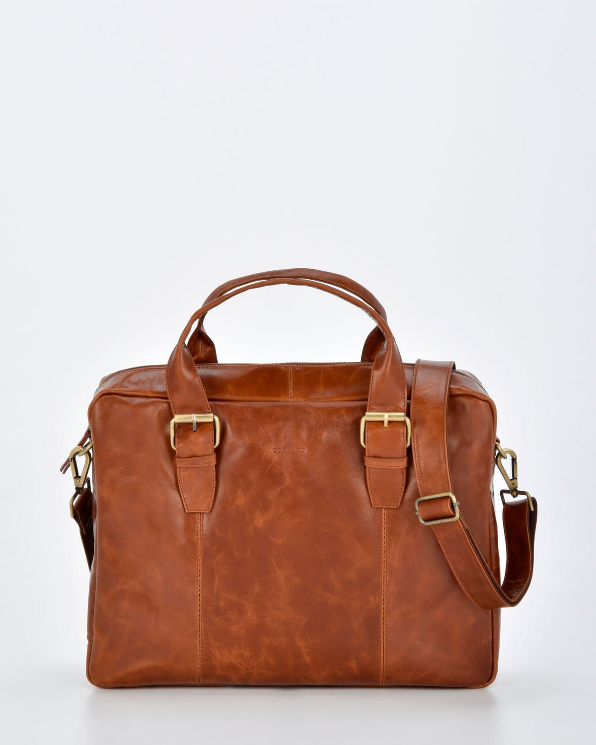 Malvern Leather Business Satchel - Cognac
