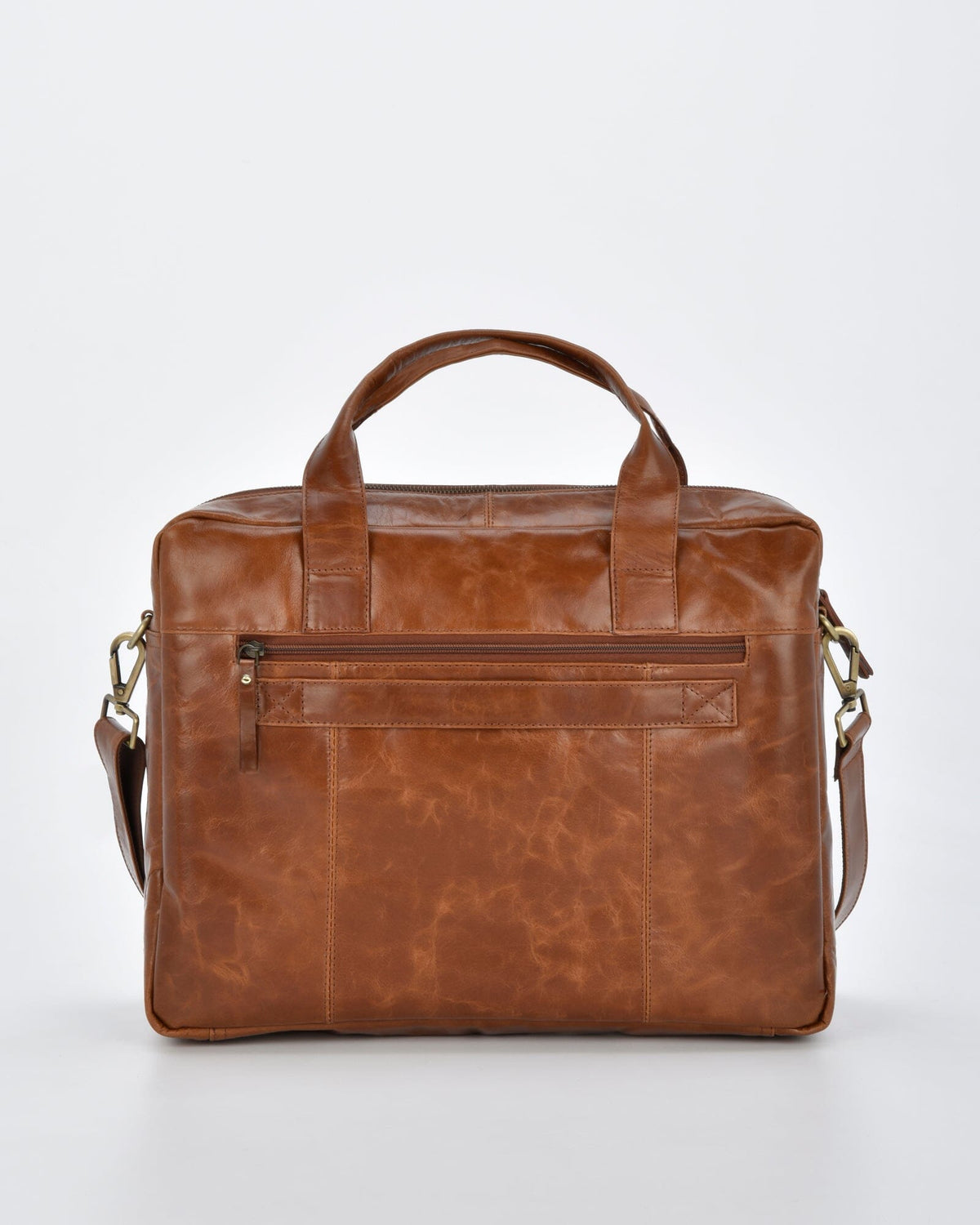 Malvern Leather Business Satchel - Cognac
