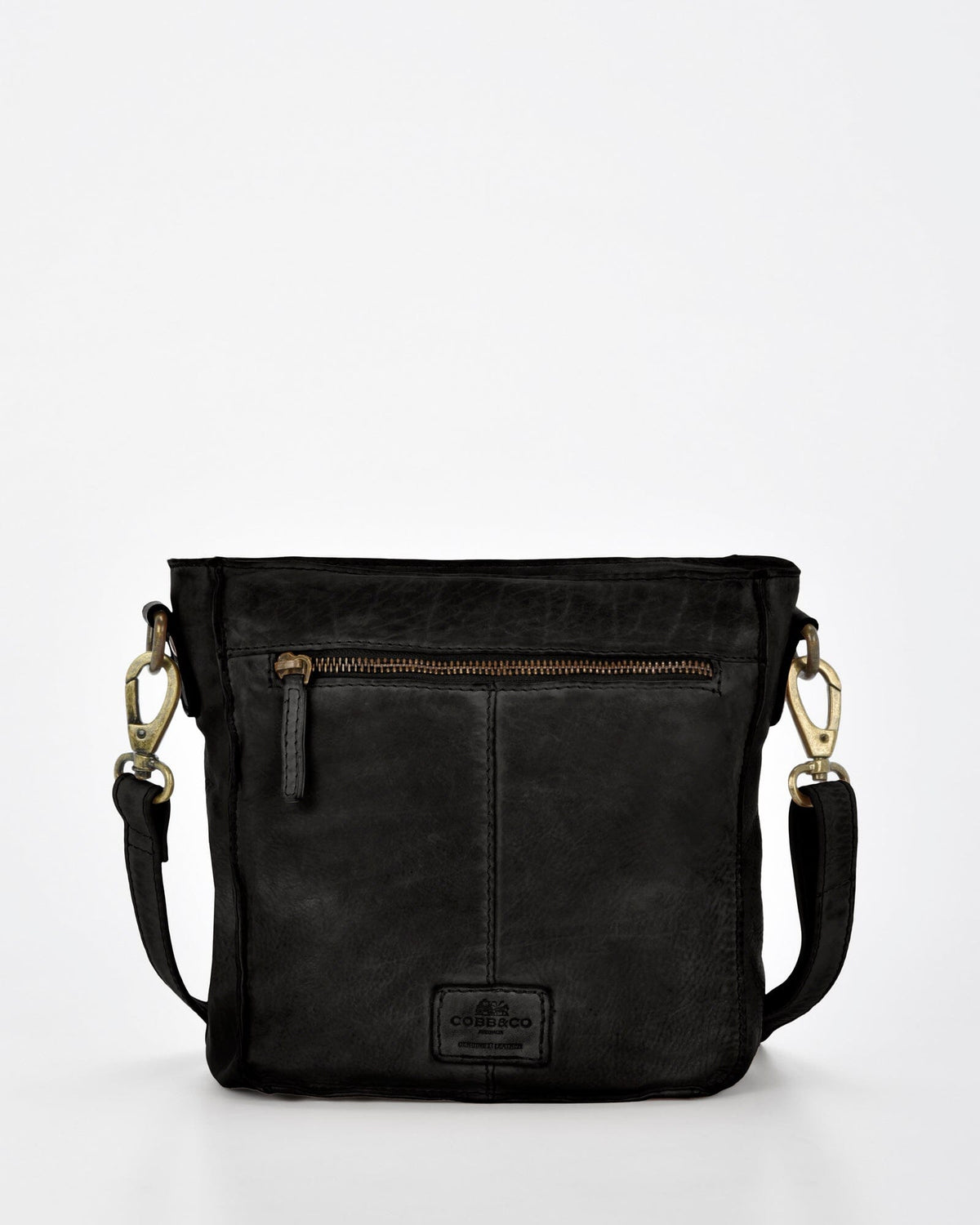 Mawson Rugged Leather 3 Pocket Crossbody - Black