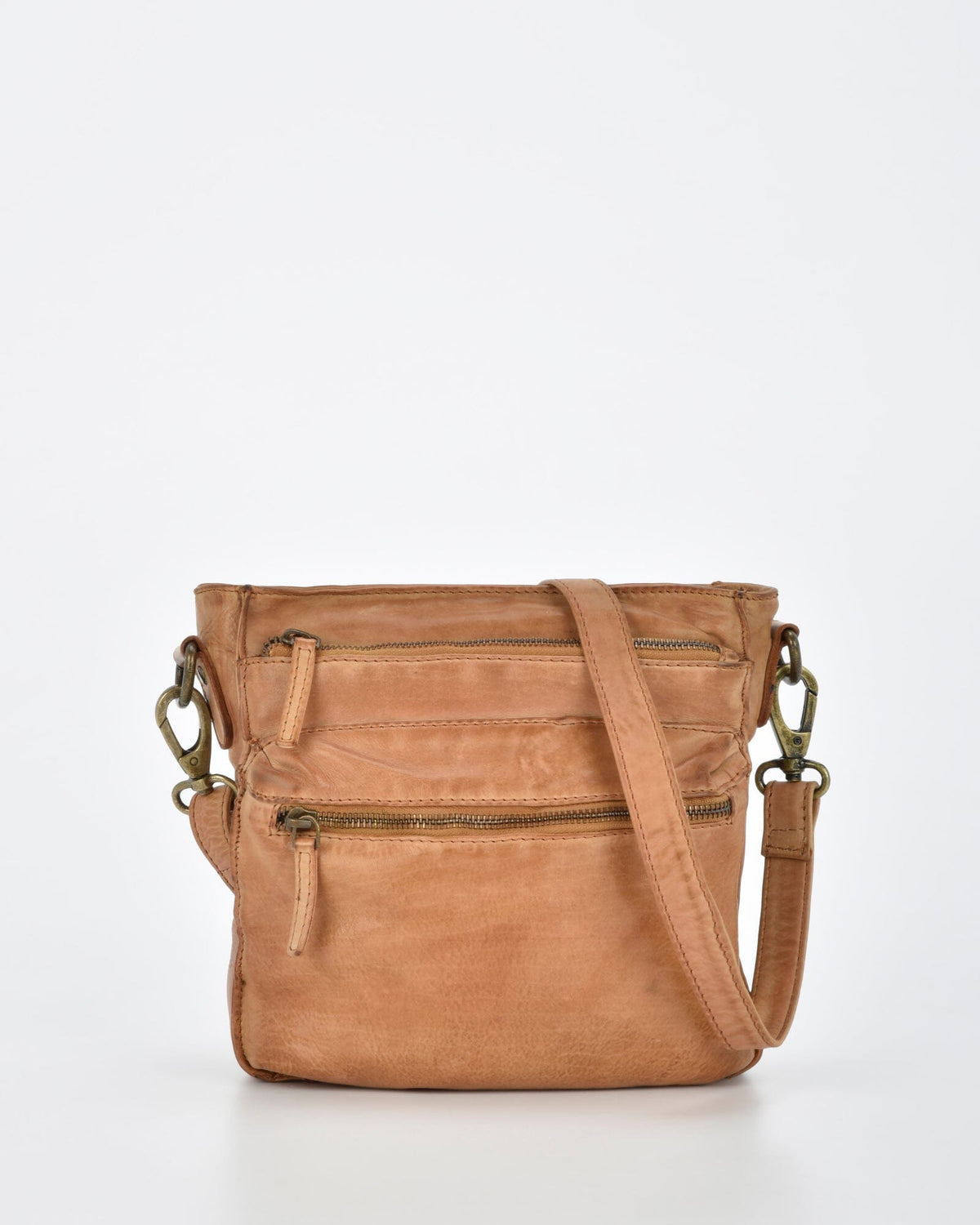 Mawson Rugged Leather 3 Pocket Crossbody - Natural