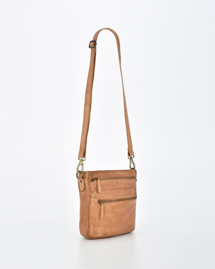 Mawson Rugged Leather 3 Pocket Crossbody - Natural