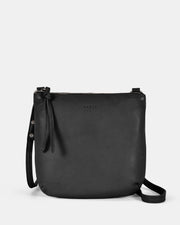 Meadow Soft Leather Pouch Crossbody - Black